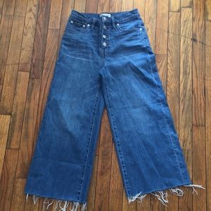 Madewell size 26 Wide-leg crop button fly denim